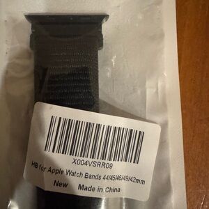 NWT HB Apple Watch Bands Black Fits 42mm, 44mm, 45mm, 46mm, and 49mm watch sizes